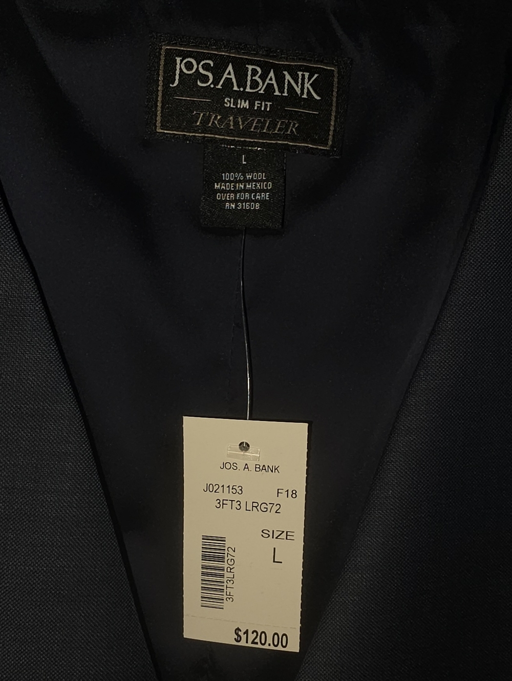 Jos. A. Bank Slim Fit Traveler Suit Vest - Dark Navy